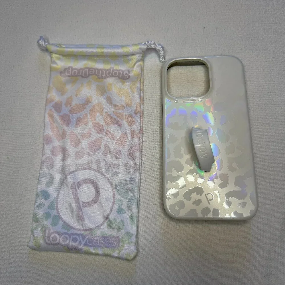 Loopy Case iPhone 11 Pro White Opal Leopard Righty with‎ Bag